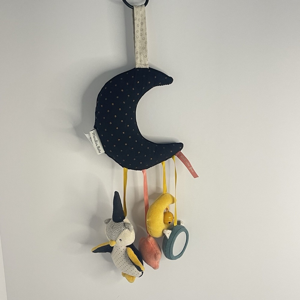 Moulin Roty  il Etait Une‎ Fois Baby Activity Play Moon Owl Squeak Rattle Jingle